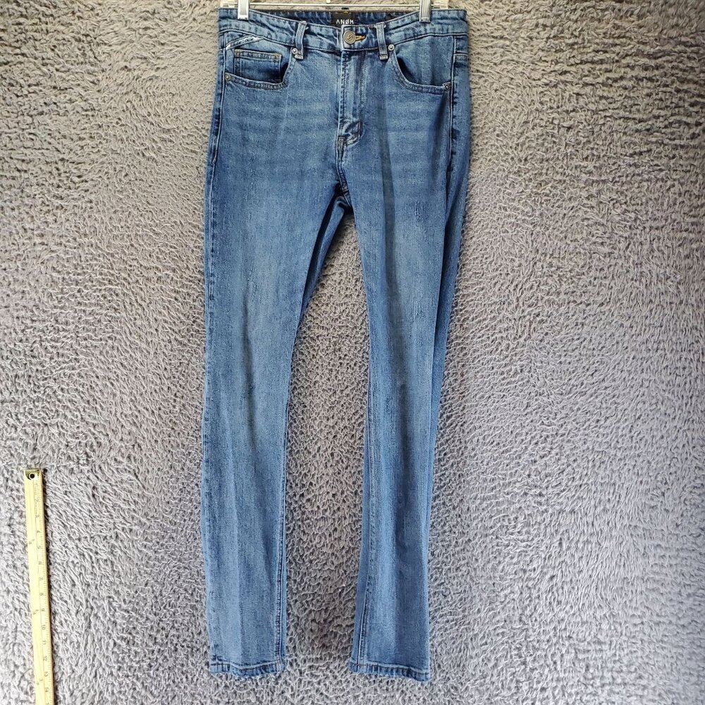 Anom Jeans Mens 32x30 Blue Slim Fit Stretch Denim
